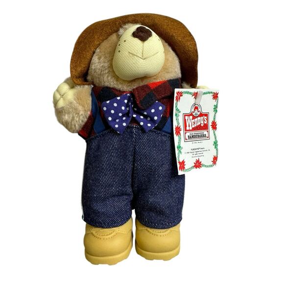 Furskins Plush Bear 1986 Farrell 7in Wendy’s with Tag Vintage Stuffed Animal Toy - Picture 2 of 8